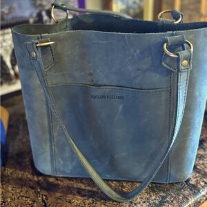 Portland Leather Goods Market Tote in Storm
